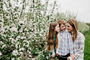 family and flowers